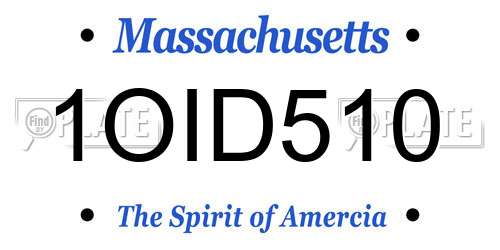 1OID510 Massachusetts License Plate