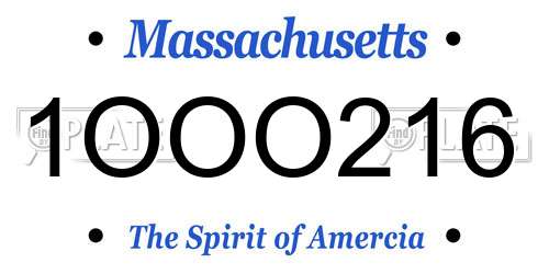 1OOO216 Massachusetts License Plate