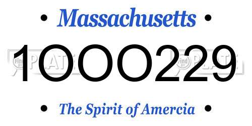 1OOO229 Massachusetts License Plate