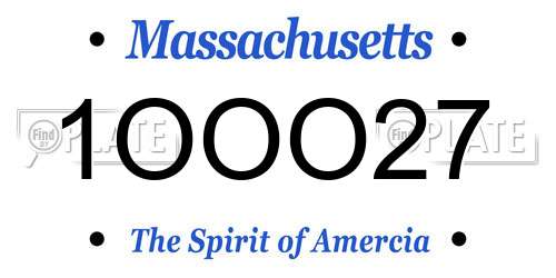 1OOO27 Massachusetts License Plate