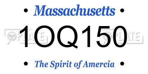 1OQ150 Massachusetts License Plate