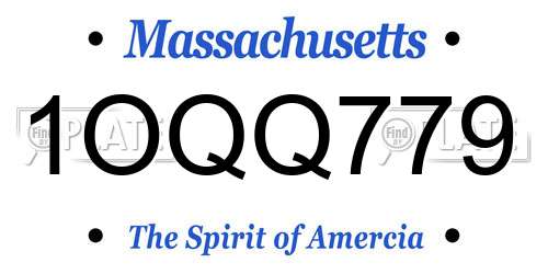 1OQQ779 Massachusetts License Plate