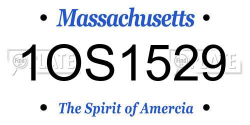 1OS1529 Massachusetts License Plate