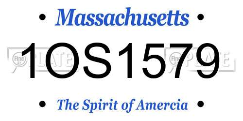 1OS1579 Massachusetts License Plate