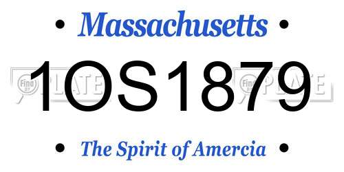 1OS1879 Massachusetts License Plate