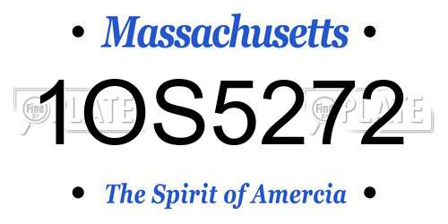 1OS5272 Massachusetts License Plate