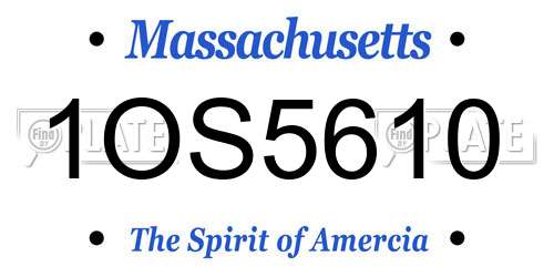 1OS5610 Massachusetts License Plate