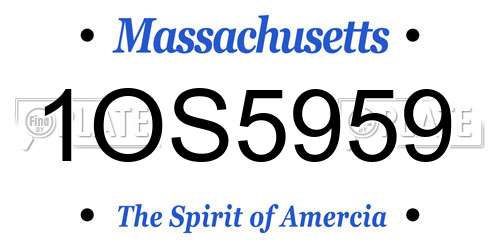 1OS5959 Massachusetts License Plate