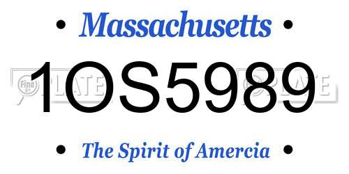 1OS5989 Massachusetts License Plate