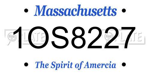 1OS8227 Massachusetts License Plate