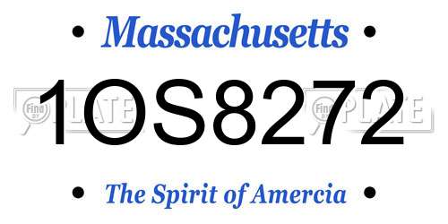 1OS8272 Massachusetts License Plate