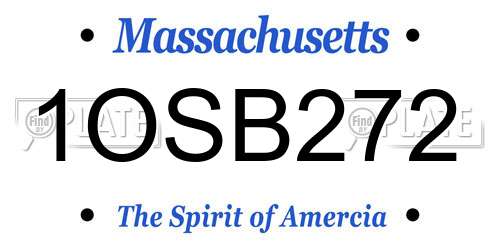 1OSB272 Massachusetts License Plate