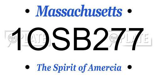 1OSB277 Massachusetts License Plate