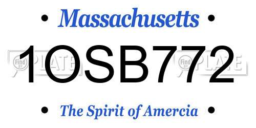 1OSB772 Massachusetts License Plate