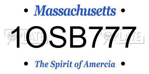 1OSB777 Massachusetts License Plate