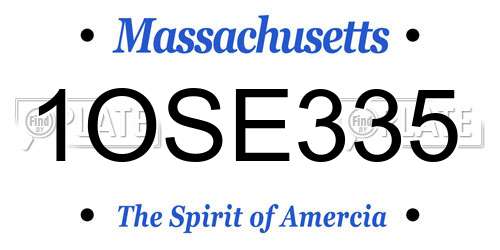1OSE335 Massachusetts License Plate