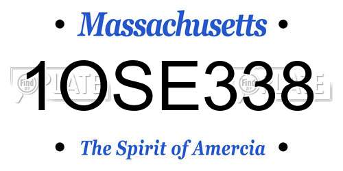 1OSE338 Massachusetts License Plate