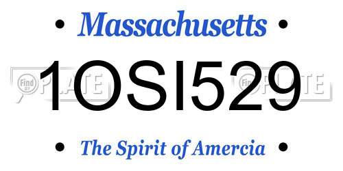 1OSI529 Massachusetts License Plate