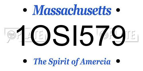 1OSI579 Massachusetts License Plate