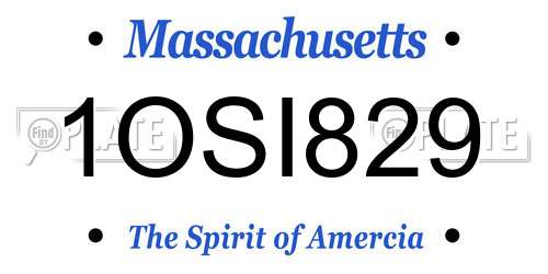 1OSI829 Massachusetts License Plate