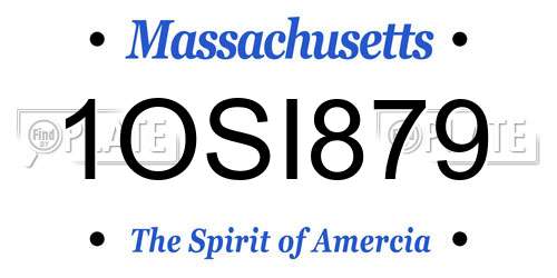 1OSI879 Massachusetts License Plate