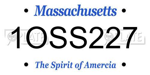 1OSS227 Massachusetts License Plate