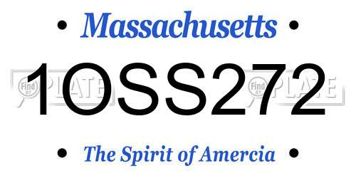 1OSS272 Massachusetts License Plate