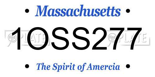 1OSS277 Massachusetts License Plate
