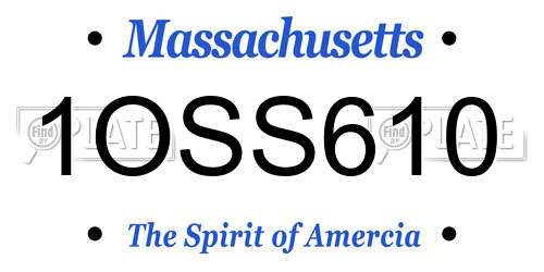 1OSS610 Massachusetts License Plate