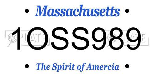 1OSS989 Massachusetts License Plate