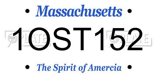 1OST152 Massachusetts License Plate