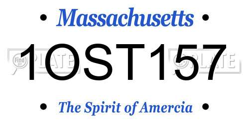 1OST157 Massachusetts License Plate