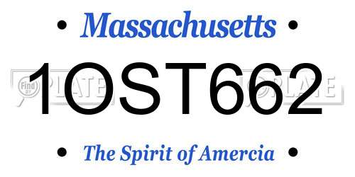 1OST662 Massachusetts License Plate