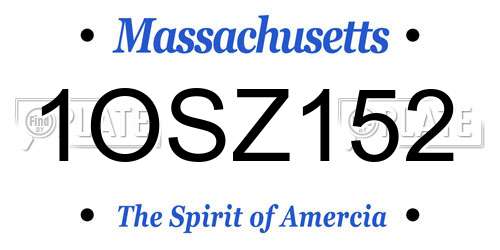 1OSZ152 Massachusetts License Plate
