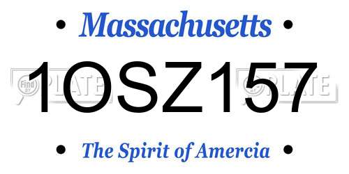 1OSZ157 Massachusetts License Plate