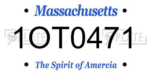 1OT0471 Massachusetts License Plate