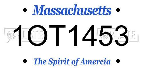 1OT1453 Massachusetts License Plate
