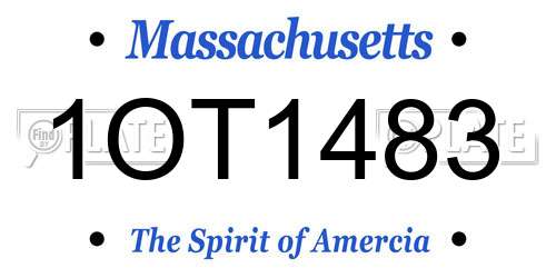 1OT1483 Massachusetts License Plate