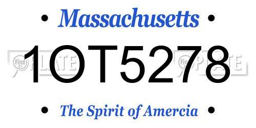 1OT5278 Massachusetts License Plate