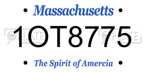 1OT8775 Massachusetts License Plate