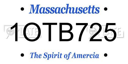 1OTB725 Massachusetts License Plate