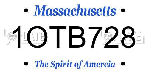 1OTB728 Massachusetts License Plate