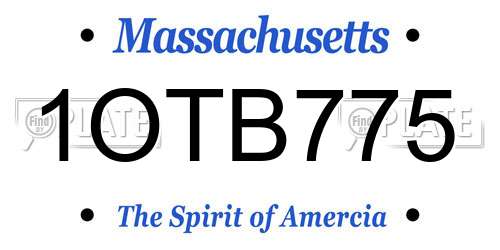 1OTB775 Massachusetts License Plate