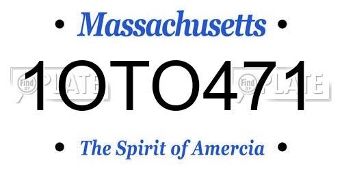 1OTO471 Massachusetts License Plate