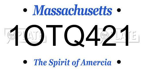 1OTQ421 Massachusetts License Plate