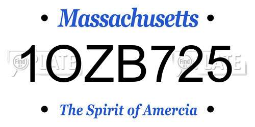 1OZB725 Massachusetts License Plate