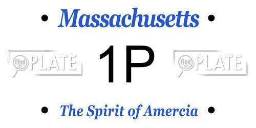 1P Massachusetts License Plate