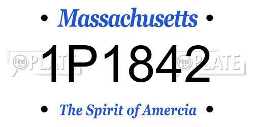 1P1842 Massachusetts License Plate
