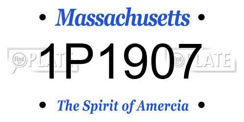 1P1907 Massachusetts License Plate