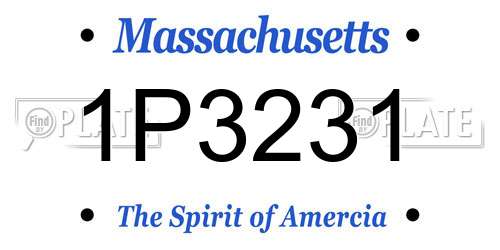 1P3231 Massachusetts License Plate